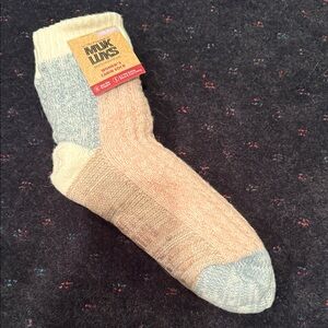 MUK LUKS Women's Slippers in Cream and Light Blue